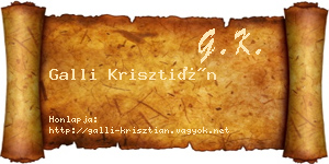Galli Krisztián névjegykártya